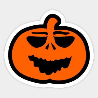 Halloween Funny Laughing Cartoon Pumpkin Face Sticker